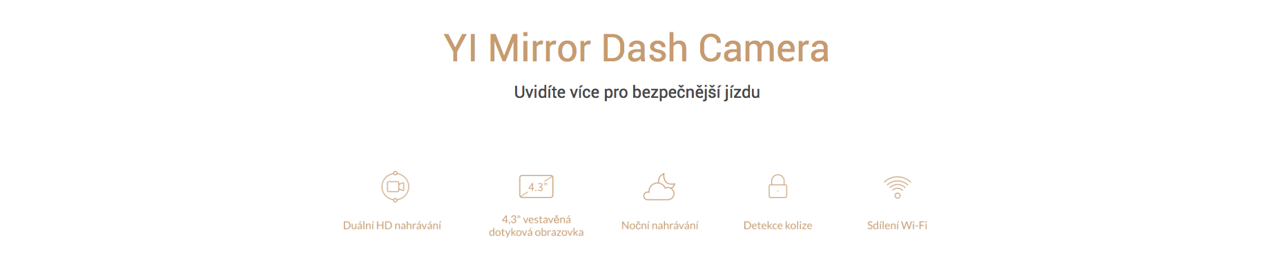 1 Xiaomi Yi Dash Mirror Camera - Kamera do auta přední i zadní autokamera do zadu